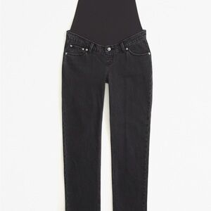A&F Ankle Straight Maternity Jeans Black